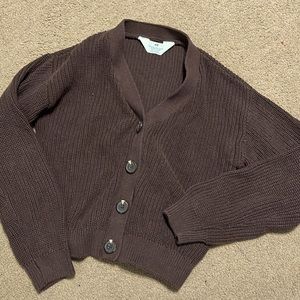 H&M brown button down sweater